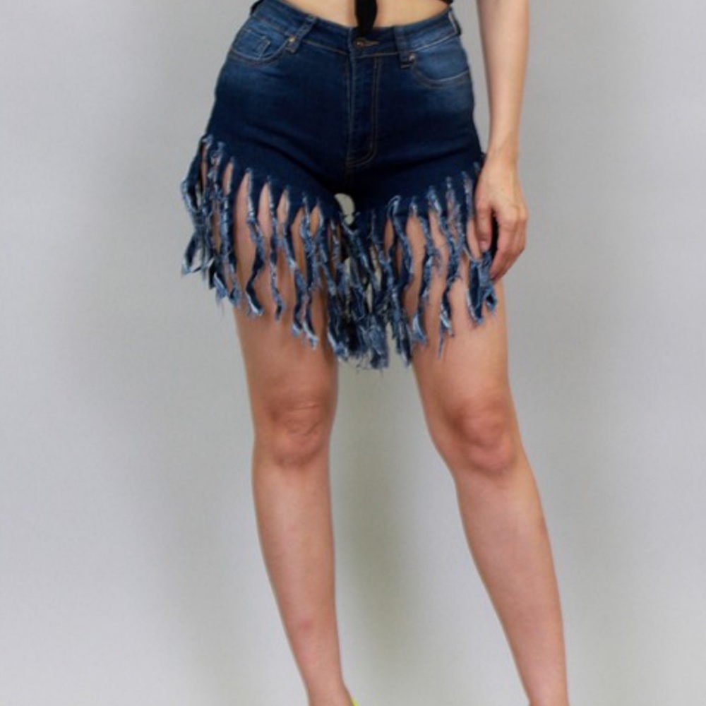 “Party” denim shorts